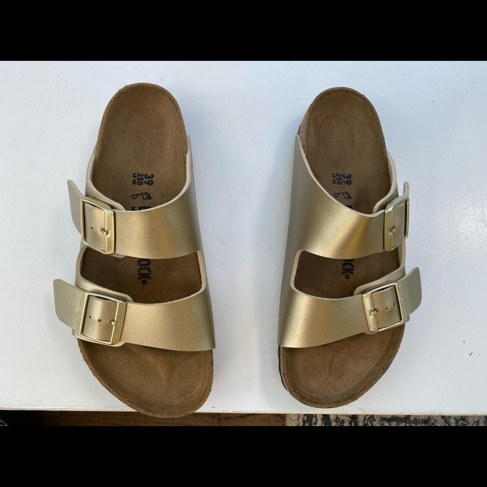 Gold never worn Birkenstocks